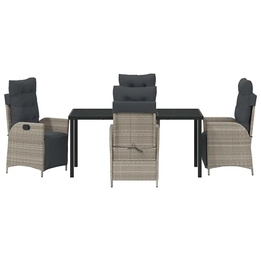 Set da Pranzo per Giardino 5 pcs Grigio chiaro polyrattan 3380571