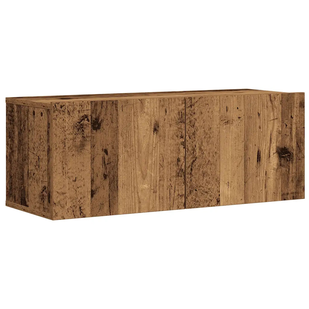 Set Mobile TV 7 pz Montato a Parete Legno Antico in Truciolato 3329019