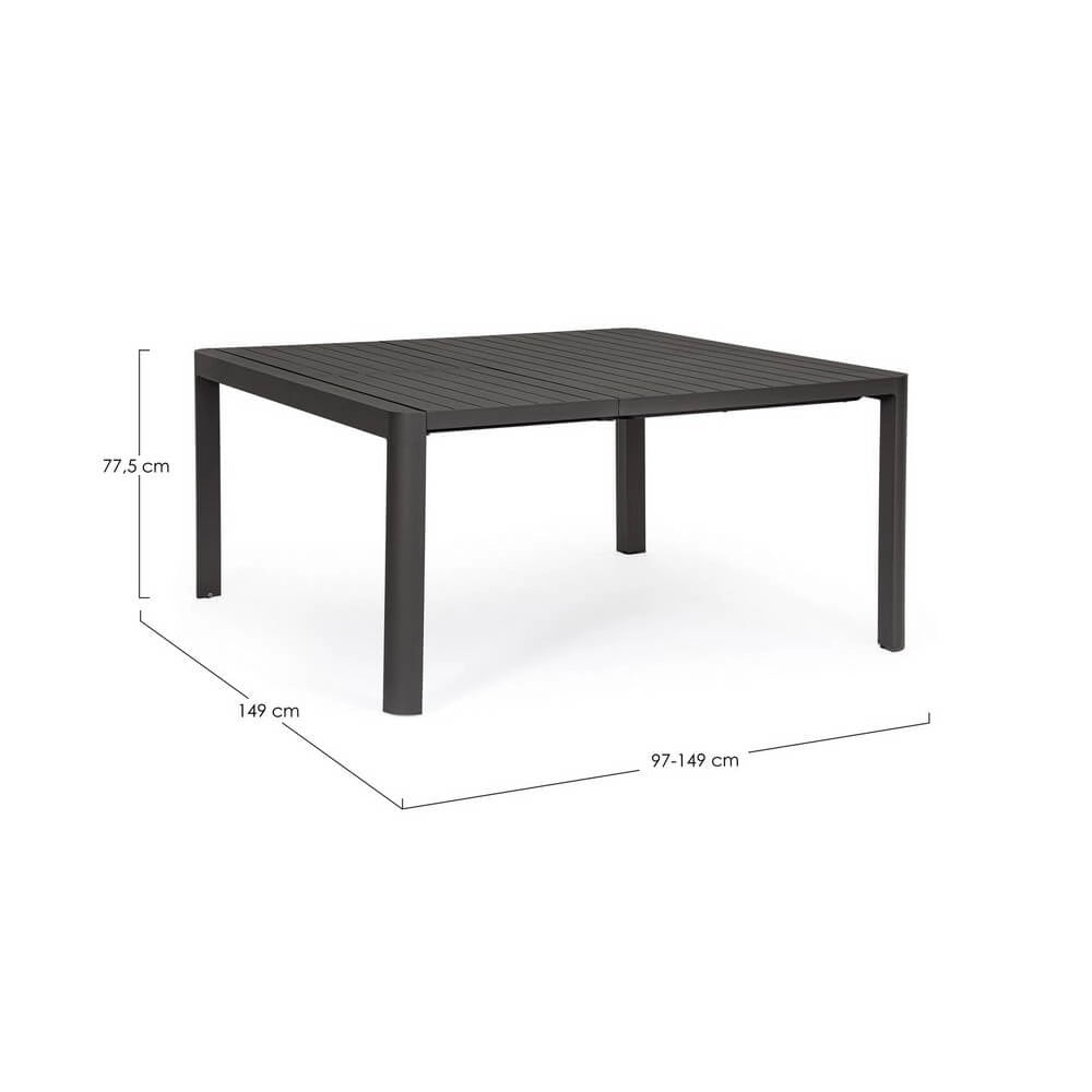 Tavolo da Giardino Allungabile in Alluminio 149x149 cm - HIDDEN