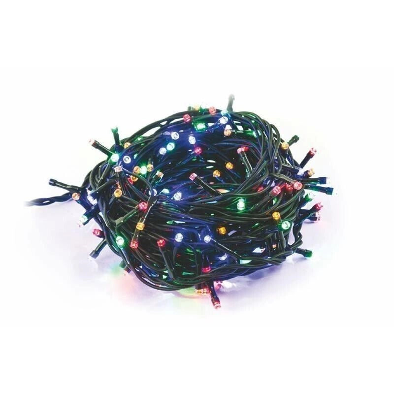 180 LUCI LED ALBERO DI NATALE E DOCORAZIONI MULTICOLOR 12,10MT 8 GIOCHI DI LUCE CAVO VERDE - USO ESTERNO/INTERNO