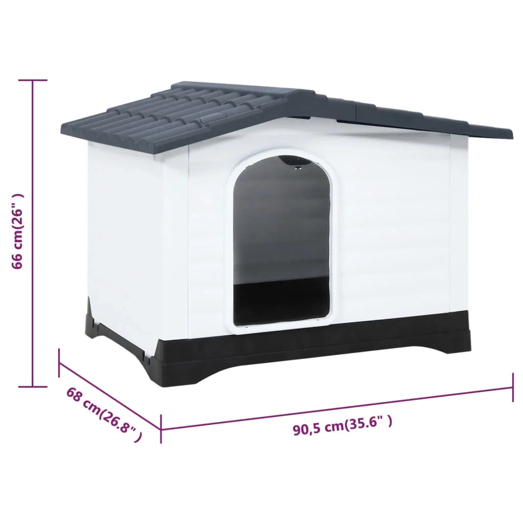 Cuccia per cani 90,5 x 68 x 66 cm Polipropilene grigio 02_0043461