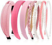 Set di 7 Fasciature per Capelli - Modelli Vari - Rosa - Fasciature per Capelli per Donne - Adatto per Ragazze e Donne