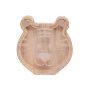 Salvadanaio legno a forma di testa di tigre con fronte in plexiglass Beige TechKidz