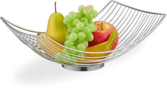 Porta frutta in metallo - Stilistico e decorativo - 1 pezzo - Argento