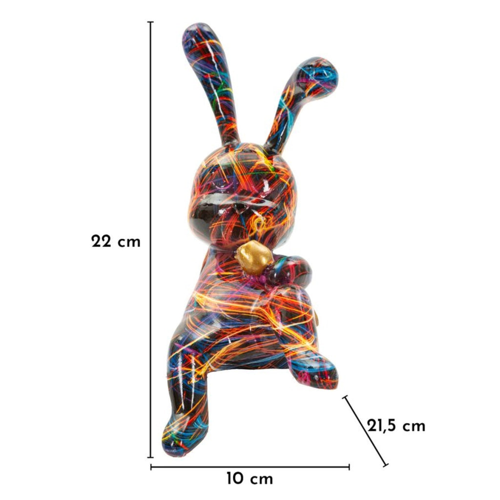 Scultura Coniglio 1, Multicolore, Poliresina, 21,5x10x22 cm