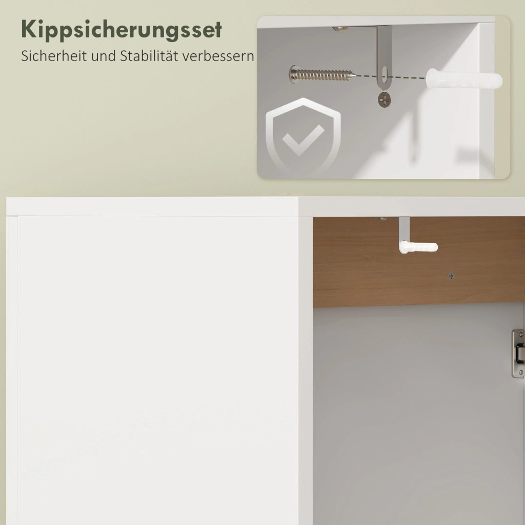 Mobile Sottolavabo Bagno con Ante a Chiusura Morbida ¨C Zephmum ¨C Bianco 60x35x57.9 cm