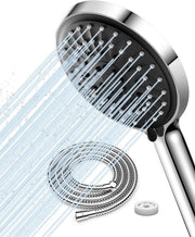 Douchekop a risparmio d'acqua con elevazione della pressione - 5 getti - 2M tubo flessibile