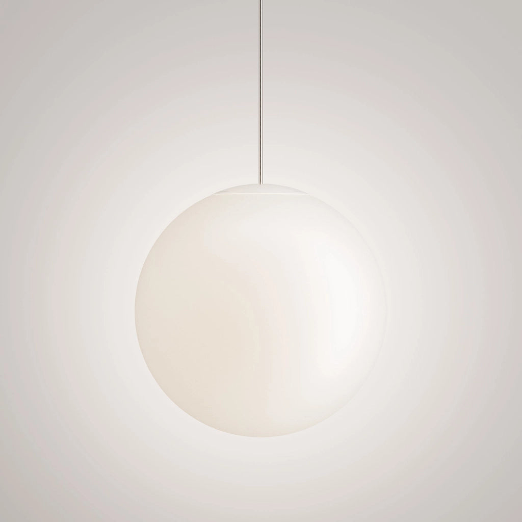 Sferis Lampada a sospensione in vetro opale satinato, diametro 30 cm, altezza regolabile fino a 320 cm, attacco E27, design minimale ed elegante