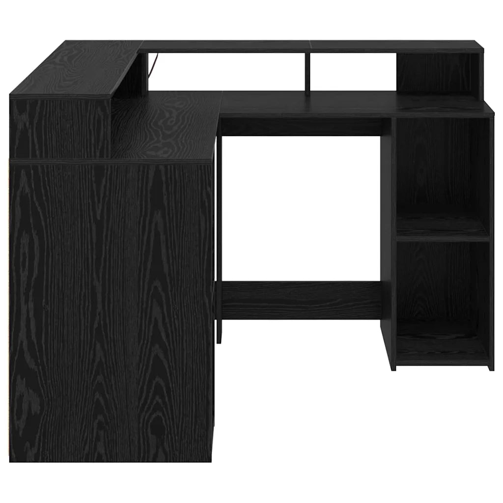 Scrivania Rovere Nero 130 x 130 x 91 cm Legno multistrato 3365617