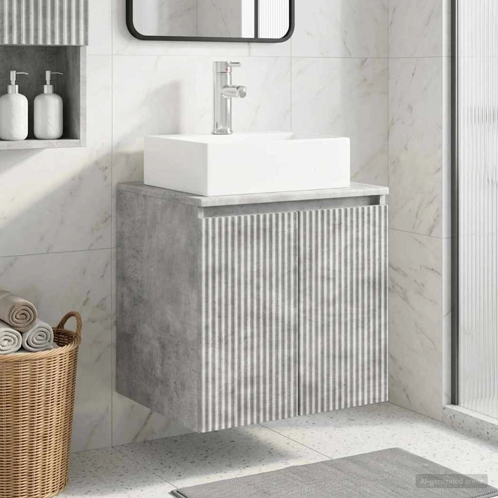 Mobile Lavabo da Parete Grigio Cemento 49,5 x 41 x 62,5 cm 890415