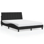 Letto matrimoniale | Letto per adulti | Giroletto senza Materasso Hanko Nero 140x190 cm in Velluto