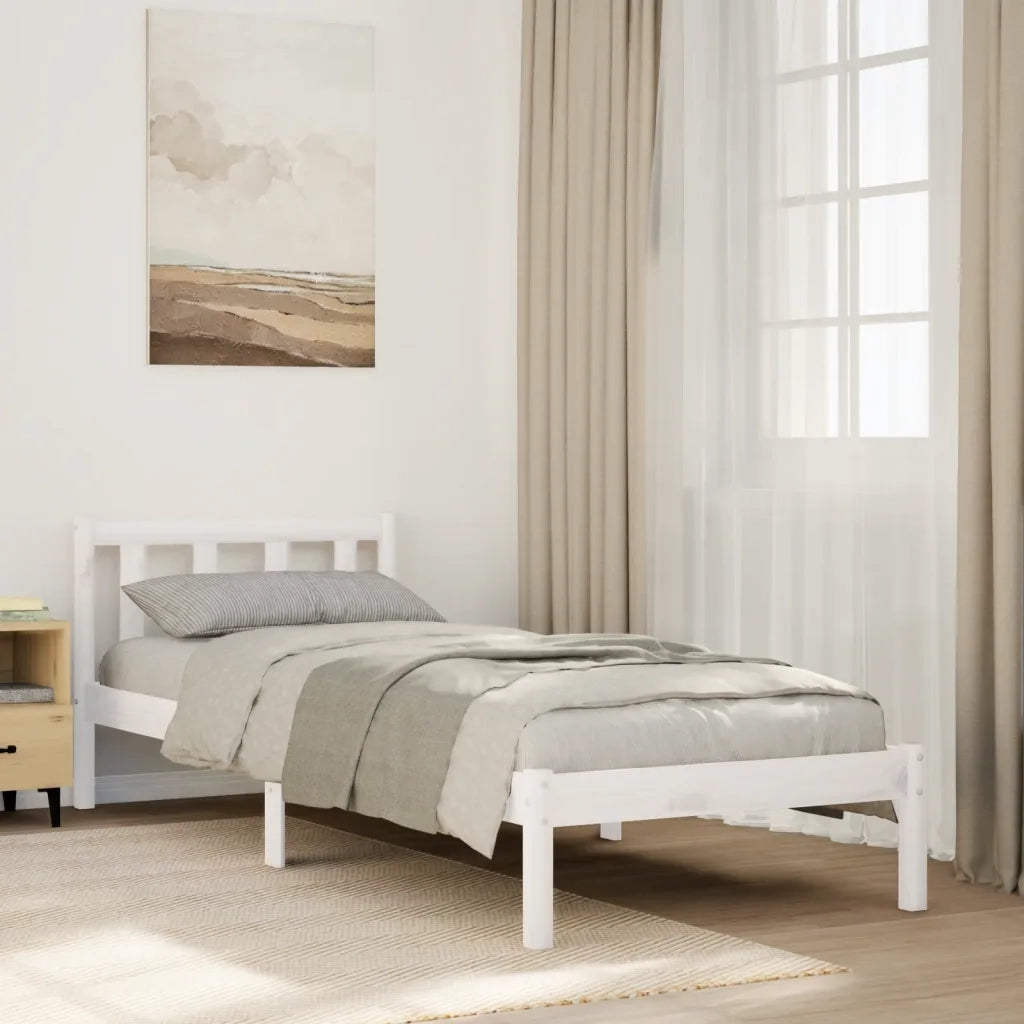 vidaXL Letto Extra Lungo senza Materasso Bianco 100x210 cm in Pino