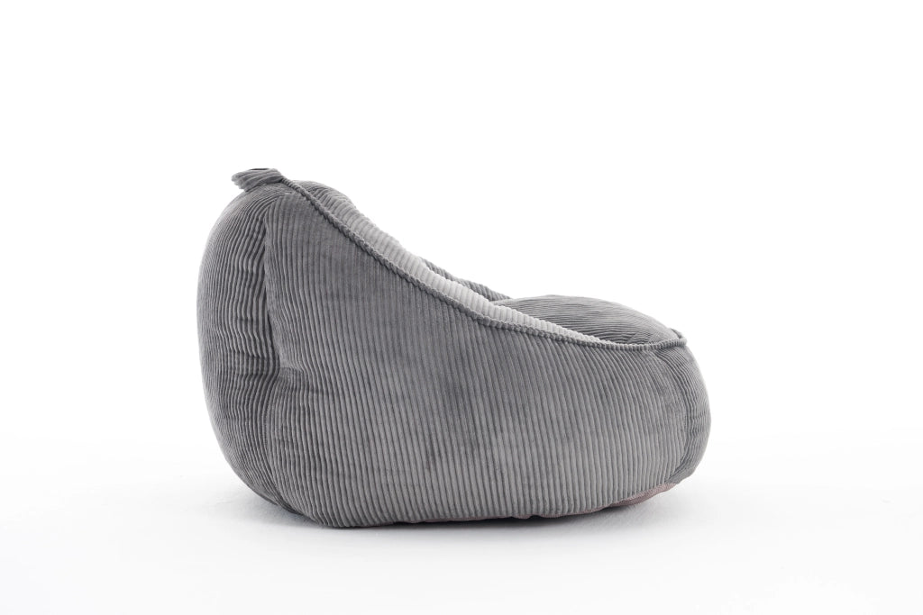 POLTRONA Sacco con schienale ergonomico in corduroy grigio