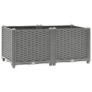 Fioriera rialzata per piante fiori terrazza giardino 80 x 40 x 38 cm polipropilene grigio 02_0039238