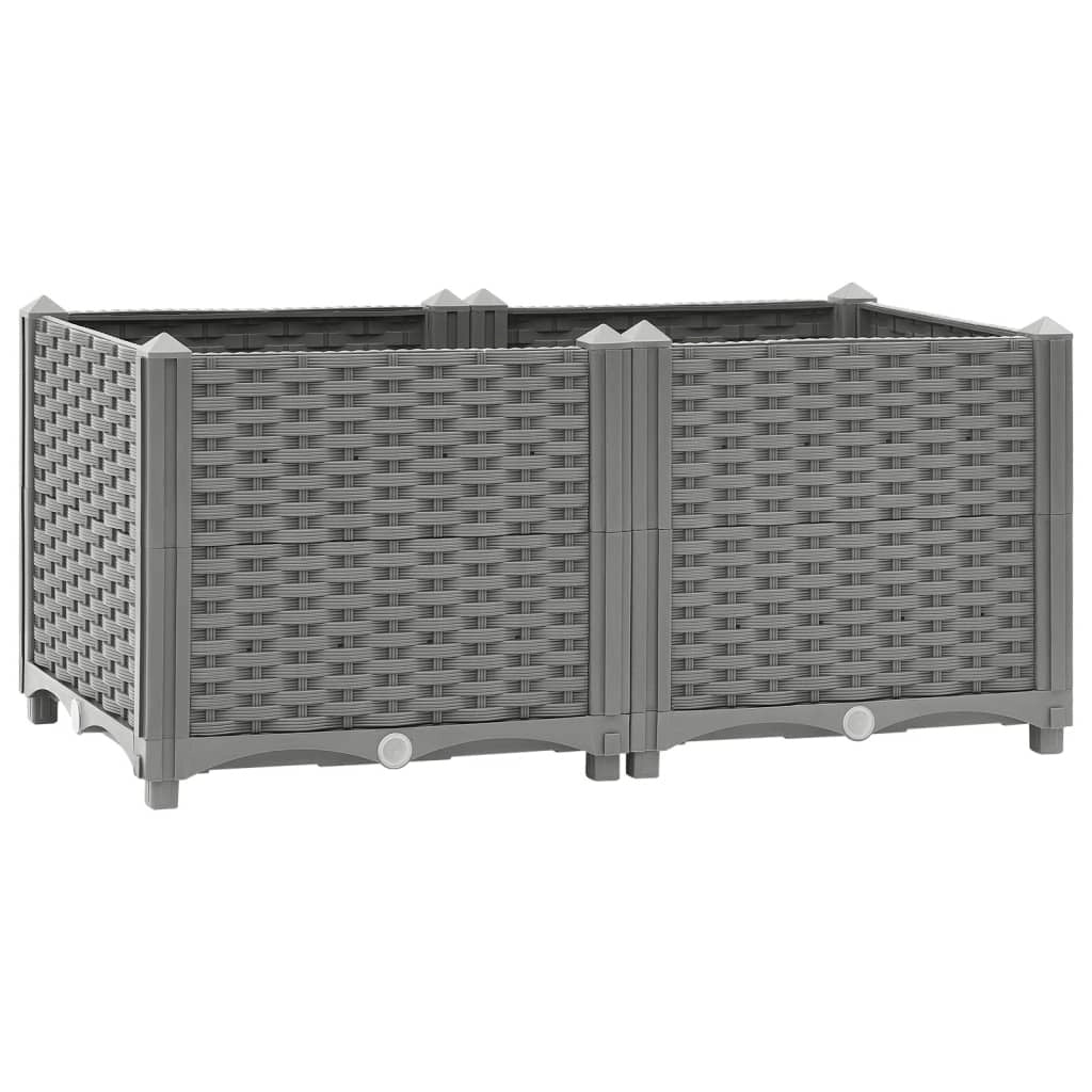 Fioriera rialzata per piante fiori terrazza giardino 80 x 40 x 38 cm polipropilene grigio 02_0039238