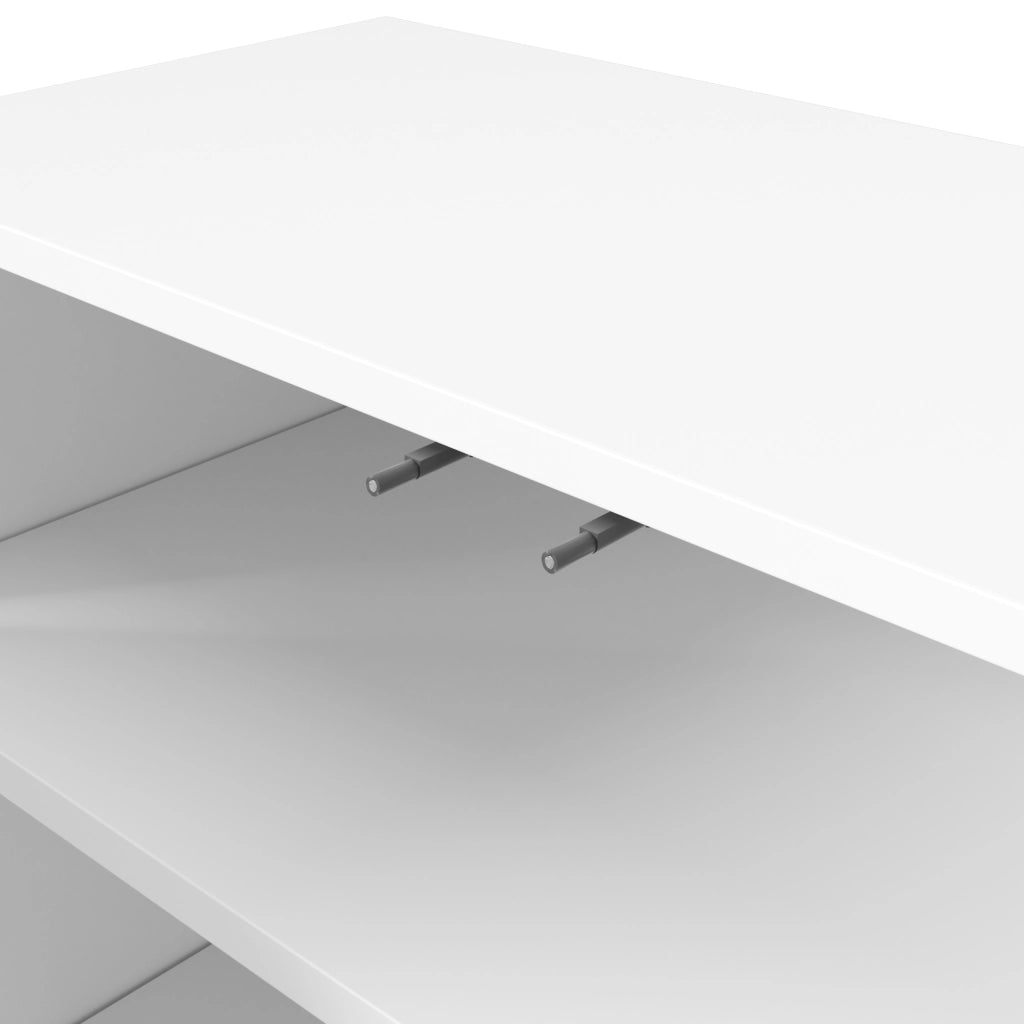 Credenza con 2 Ante Ondulate senza Maniglie; Ripiani Regolabili; Stile Moderno; in MDF; 120??35??80 cm; Bianco