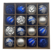 MAURY'S FANTASY BOX CONFEZIONE DA 16 SFERE DA 8 CM IN COLORE SILVER E BLU