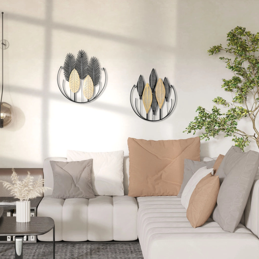 Quadro Moderno Decorativo per Parete ¨C zephmum ¨C Metallico Naturale e Nero