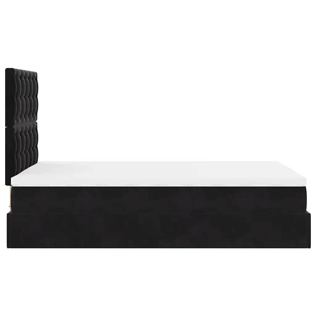 Struttura Letto Pouf con Materassi Nero 120x190 cm Velluto 3313603