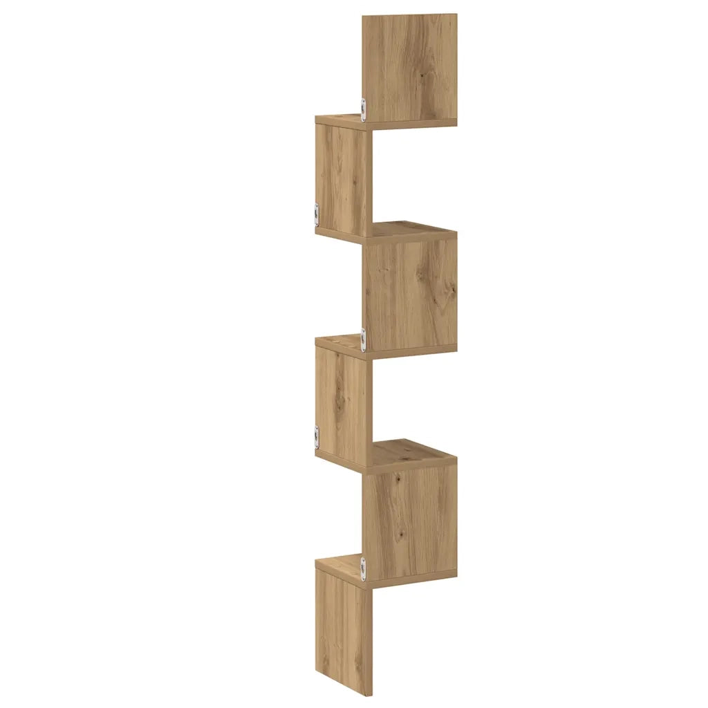 Scaffale Angolare Muro Artigianale 20x20x127,5 cm in Truciolato 856615