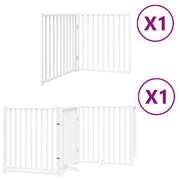 Cancelletto di sicurezza per animali domestici porta pieghevole 6 pannelli legno di pioppo bianco 02_0023233