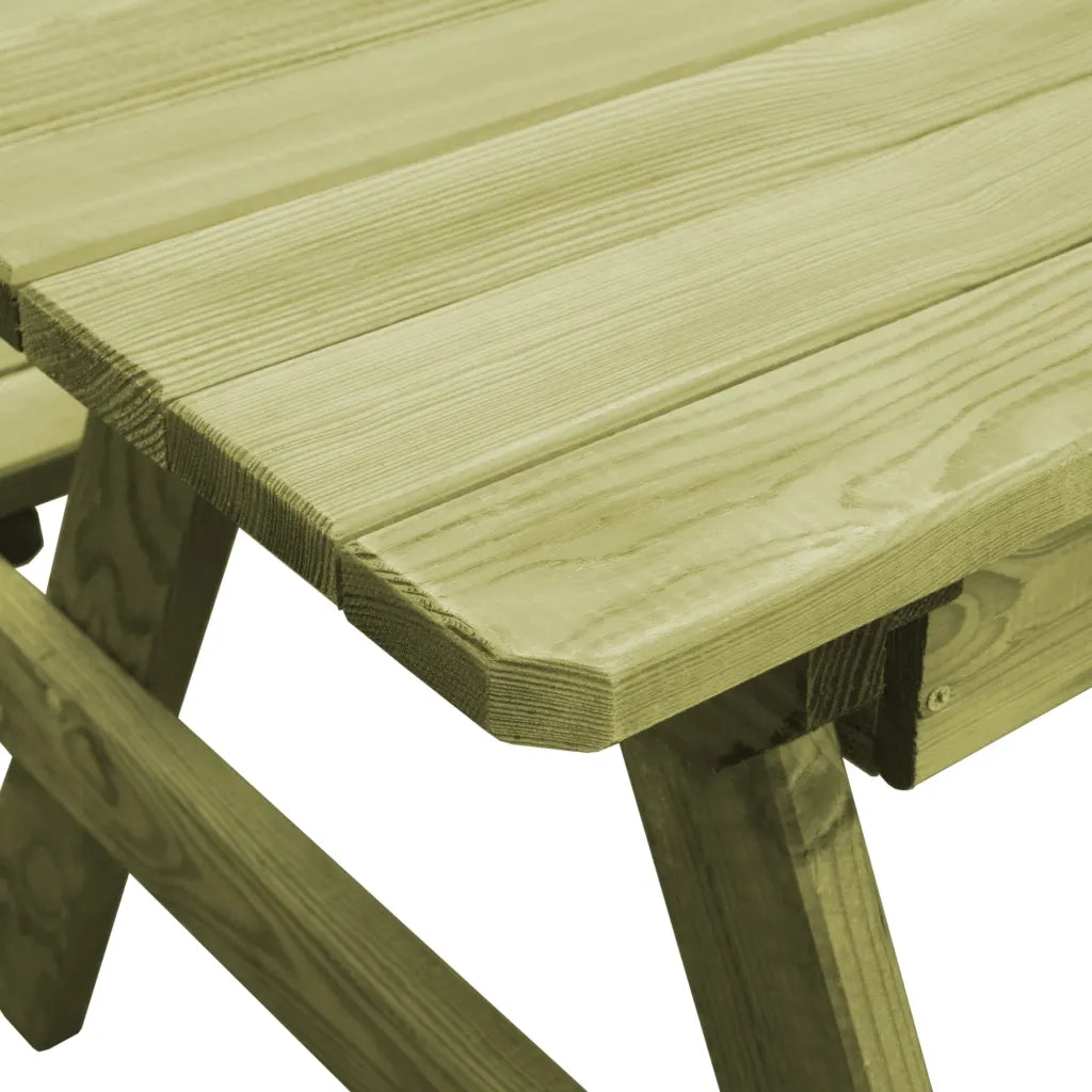 Tavolo da Picnic per Bambini con Panche 90x90x58 cm in Pino 45148