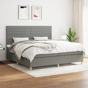 Giroletto a Molle con Materasso Grigio Scuro 200x200 cm Tessuto 3142442
