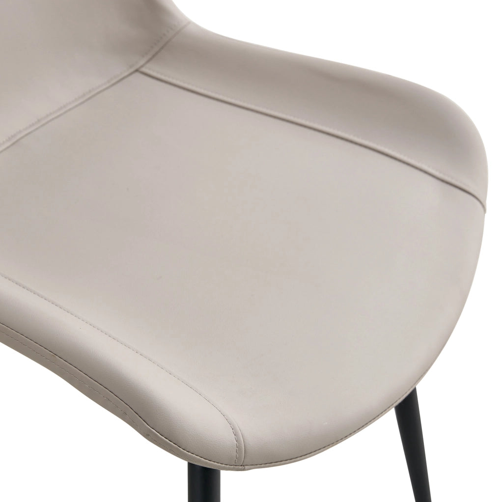 SEDIA Set da 4 pezzi in ecopelle grigia e metallo nero