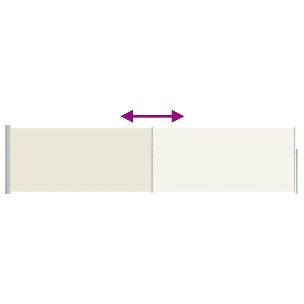 Tenda da Sole | Tenda laterale Retrattile per Patio 120x500 cm Crema
