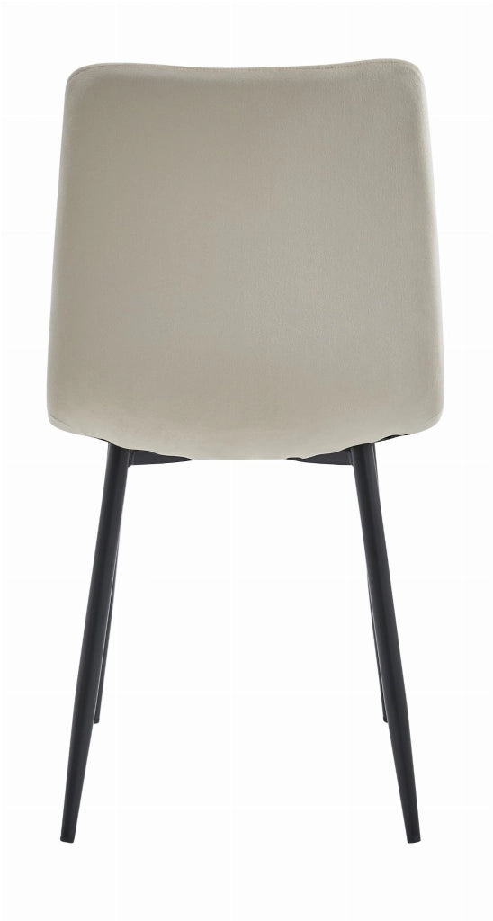 Sedia Valora TURIN in velluto beige dal design ergonomico per il soggiorno