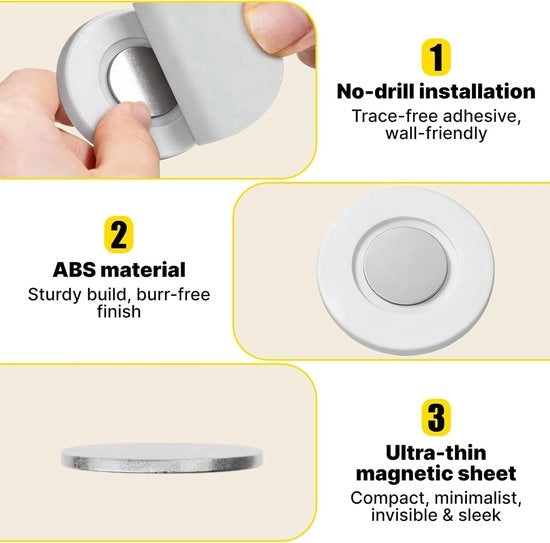 Magneti di fissaggio - Grappolo magnetico - per telecomandi, casa, scuola e ufficio - 4 pezzi