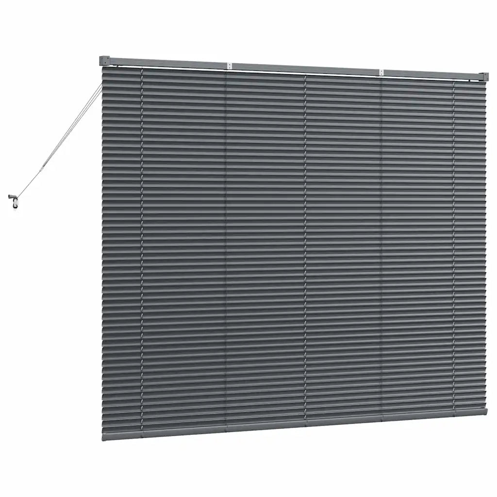 Tendaggi a Veneziana | Tenda a lamelle Grigio scuro 130 x 160 cm Alluminio