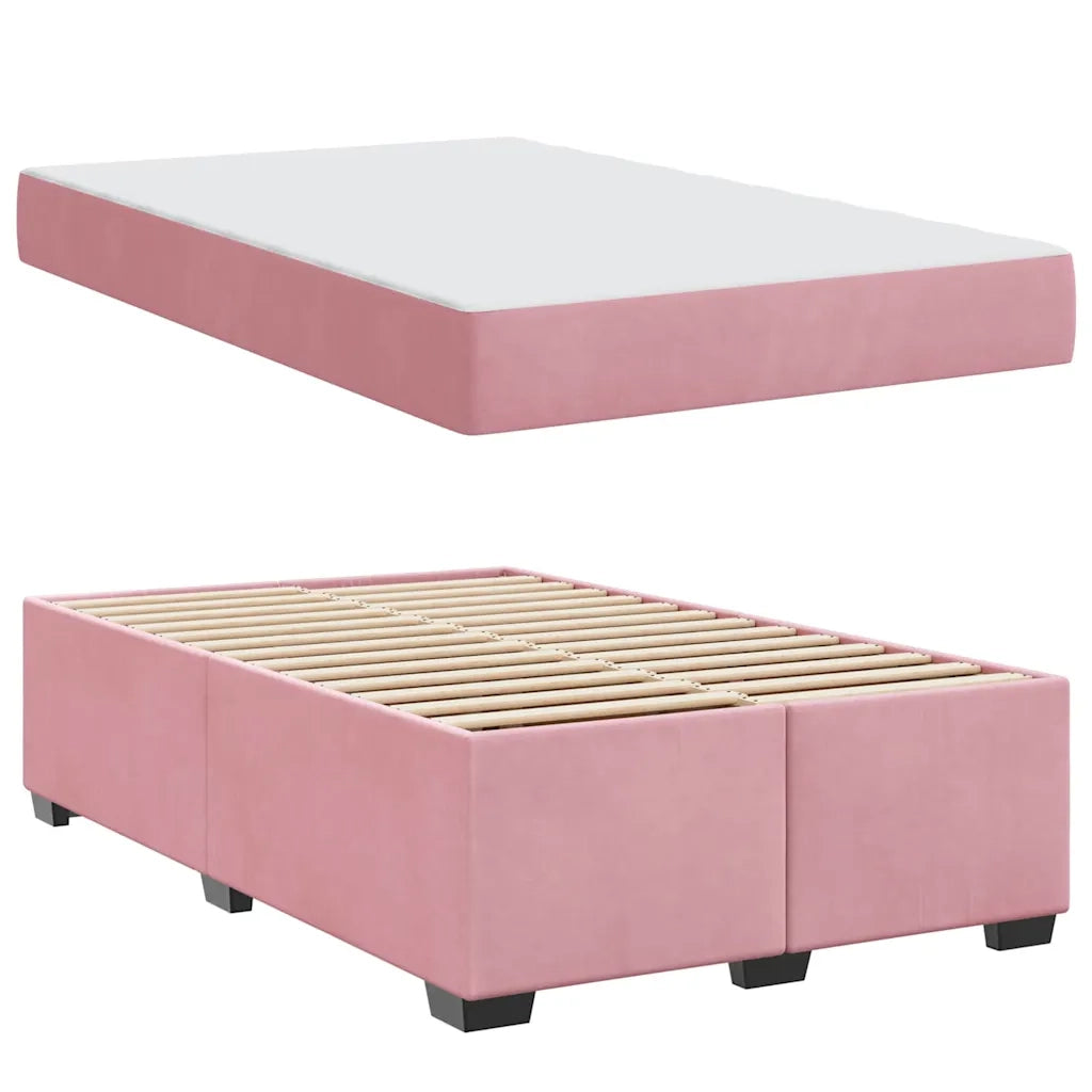 Struttura del letto con materasso Rosa 120 x 190 cm Tessuto 3399283