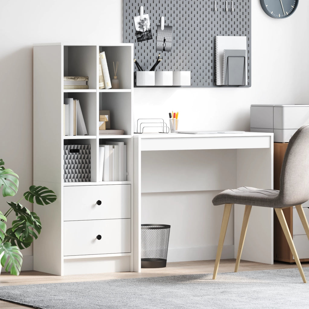 Scrivania con Storage Bianca Legno ingegnerizzato