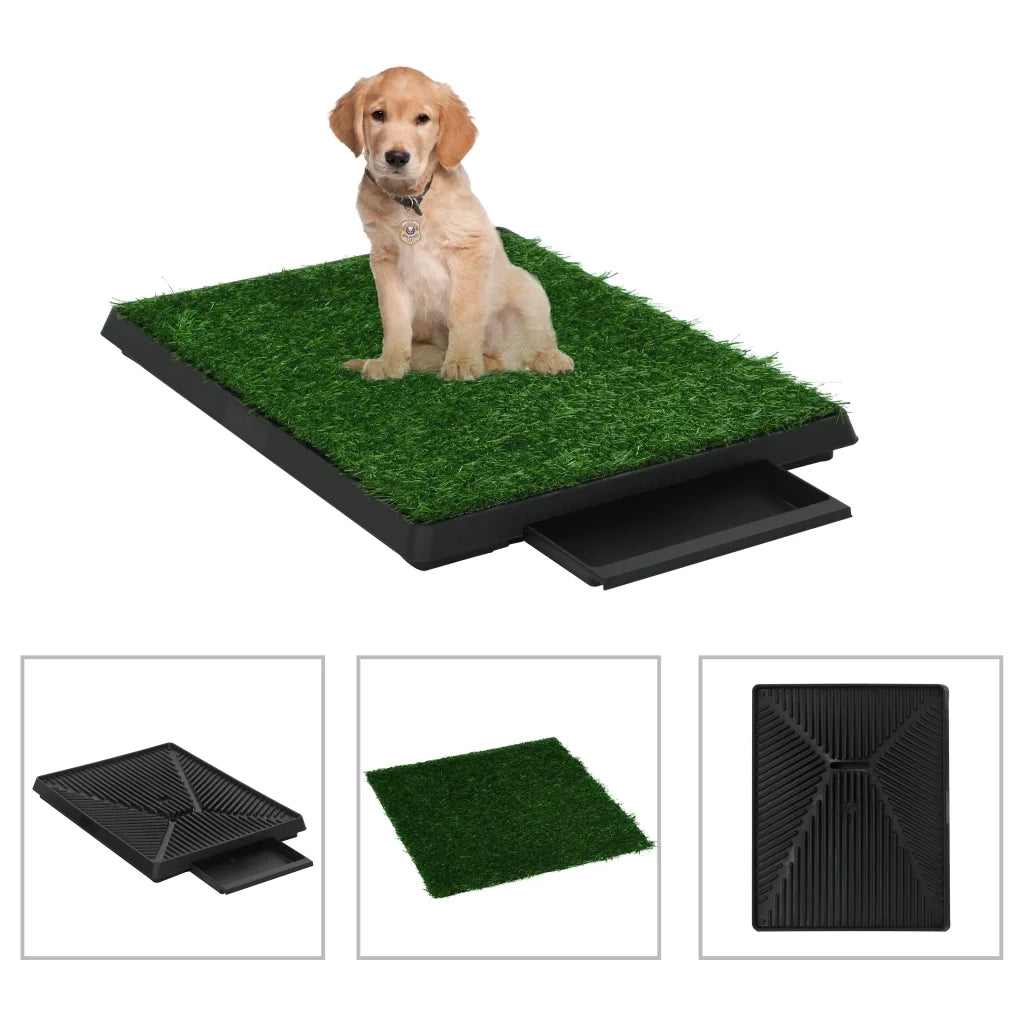 Toilette Animali con Vassoio e Prato Finto Verde 63x50x7cm WCcod mxl 121150