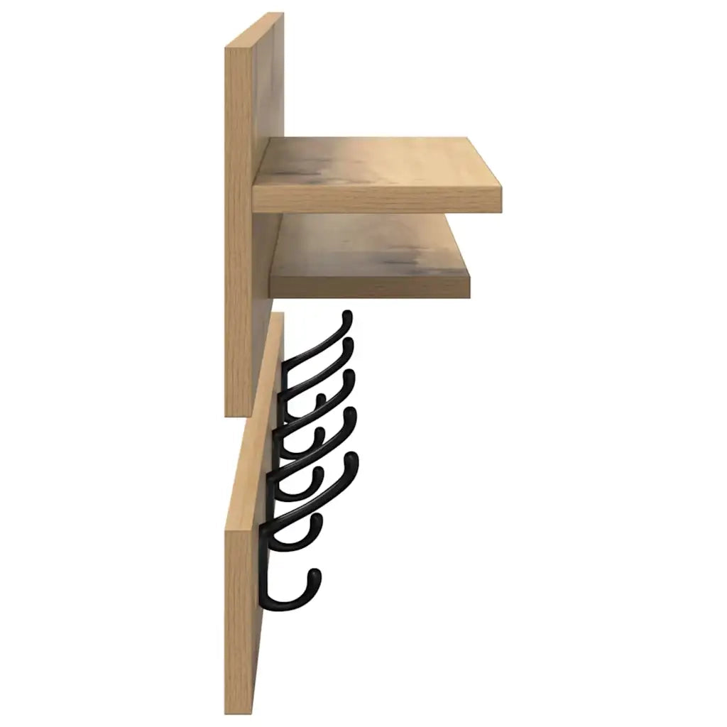 Appendiabiti a muro Rovere artigianale 90 x 15 x 36 cm 874426