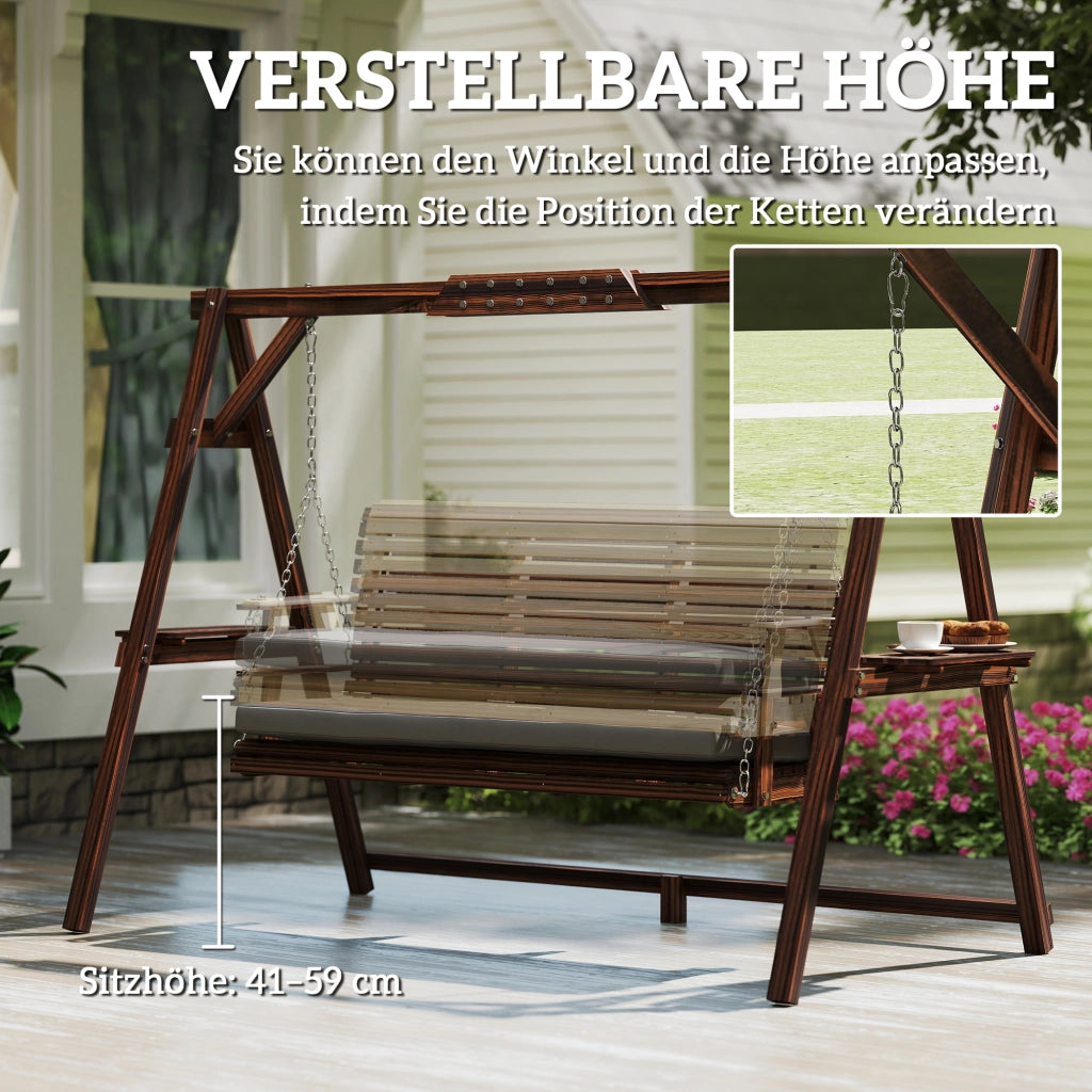 Altalena da giardino 3 posti in legno ¨C zephmum ¨C colore antracite