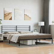 Giroletto con Testiera-Struttura Letto con testiera in Metallo Nero 200x200 cm 859460