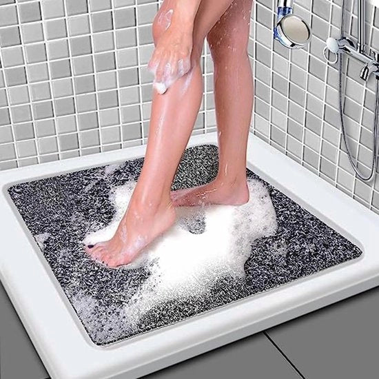 Douchemat antiscivolo 60 x 60 cm, douchemat comodo con fori di scarico, massa di Loofah in PVC per massaggi, douchemat antiscivolo per ambienti umidi, resistente alla muffa, rapidamente asciugante