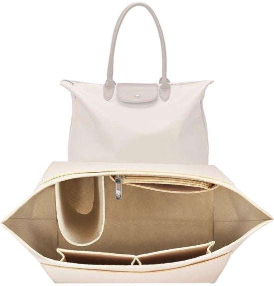 Organizzatore per borse Longchamp, organizzatore di tasche multi-comparto, accessori per portafoglio, articoli da regalo per donne, beige, S