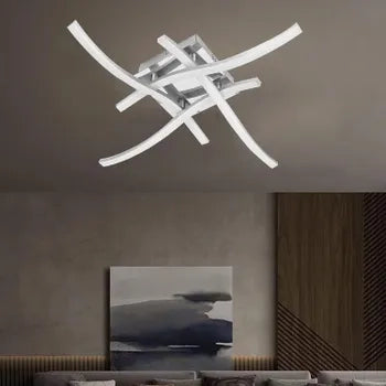 Lampadario Moderno Led Plafoniera Da Soffitto Luce Calda 35W Onda Rami LUCE CALDA