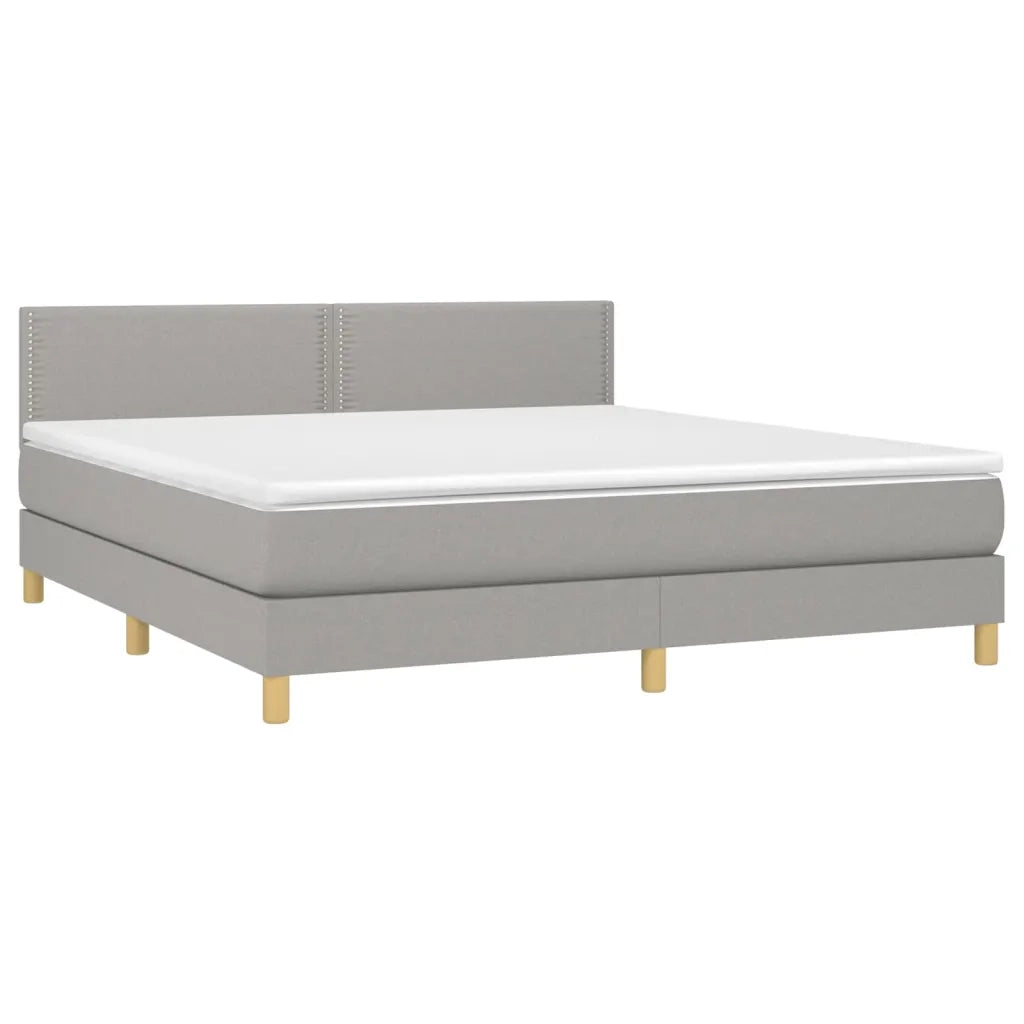 Letto a Molle Materasso e LED Grigio Chiaro 180x200 cm Tessuto cod mxl 77555
