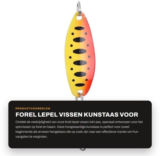 Set di lamiere per pesce spinoso per carpe e trote - colore arancione/nero a punti