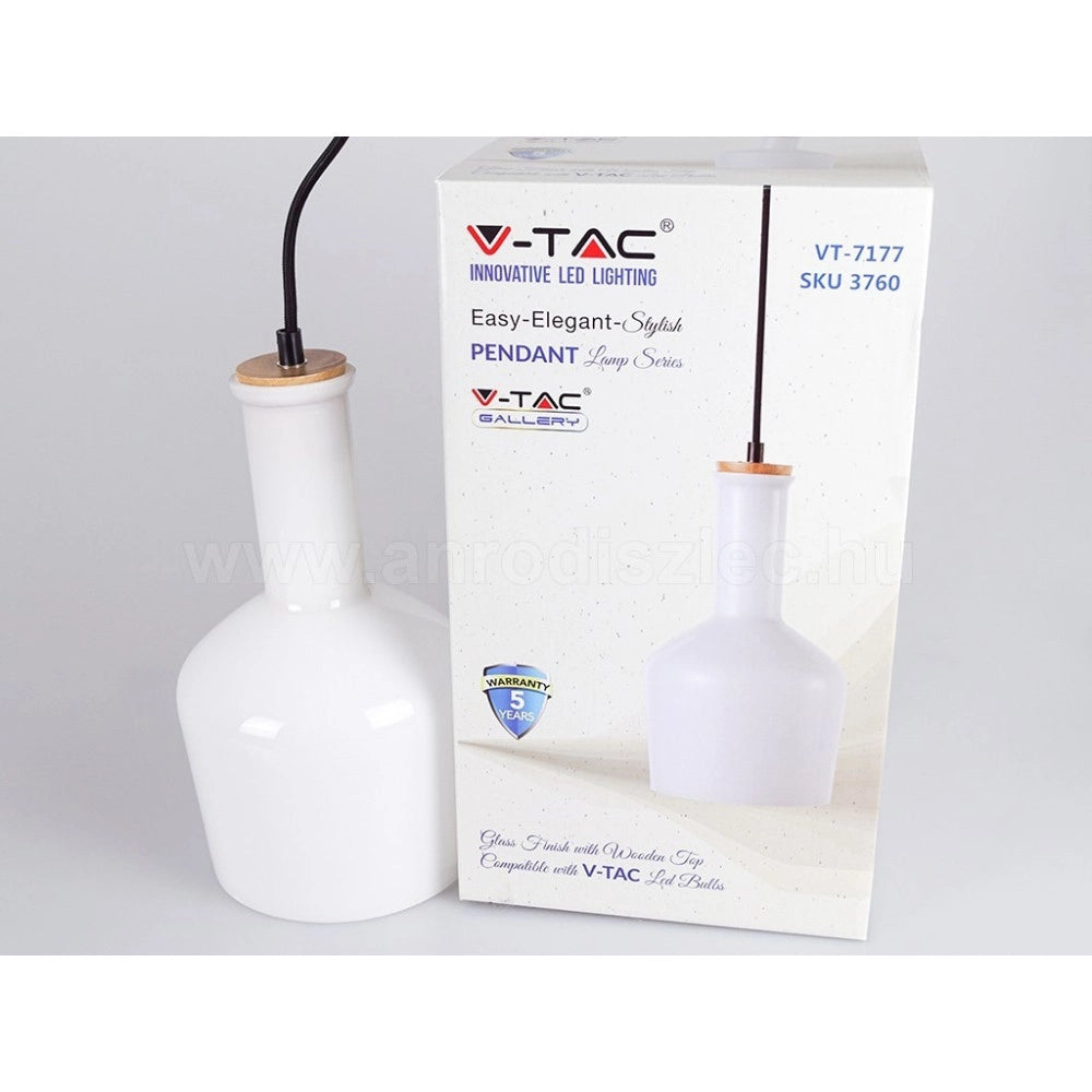 Trade Shop - Lampadario Pendente Lampada A Sospensione In Legno E Vetro Chiaro Moderno 7177 -