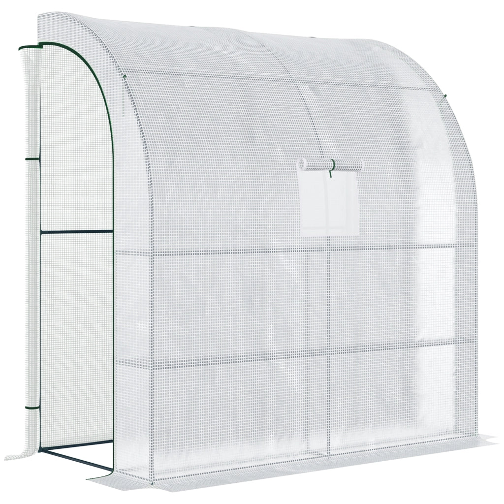 Serra in alluminio, serra per pomodori con finestre a rete, serra con porte avvolgibili, serra di propagazione con protezione UV, bianca, 200 x 100 x
