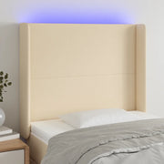 Testiera a LED-Testata con LED Crema 103x16x118/128 cm in Tessuto 825638