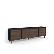 Mobile TV Soggiorno, 207x61x35 cm, Per TV fino a 80", Design industriale, Rovere scuro e Nero