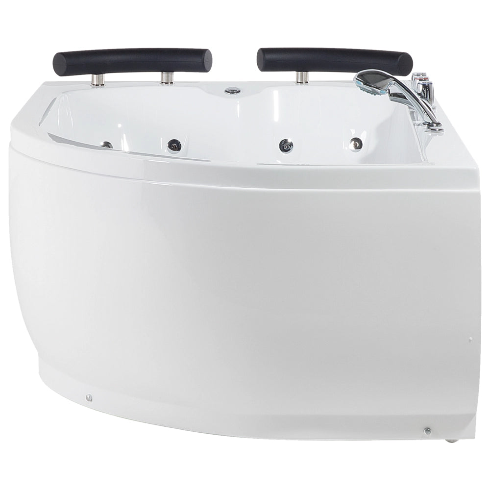 Vasca Idromassaggio Acrilico Bianco Luci LED Angolare versione destra 158 x 113 cm