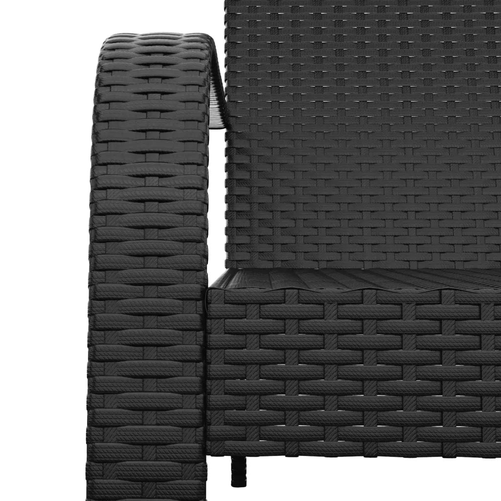 Sedia da Giardino-Sedia da esterno Adirondack nera in polyrattan