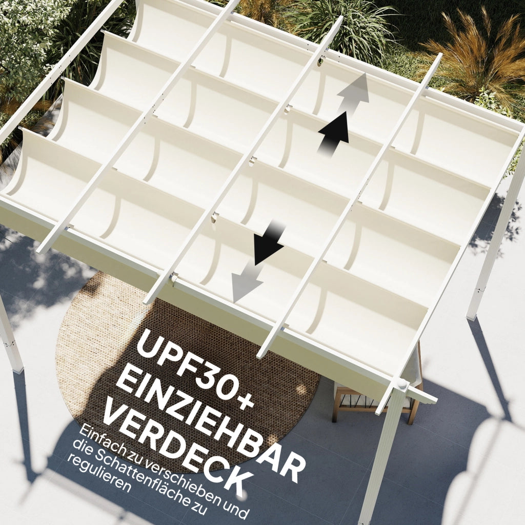 Pergola con tetto scorrevole 3x4m ¨C zephmum ¨C beige
